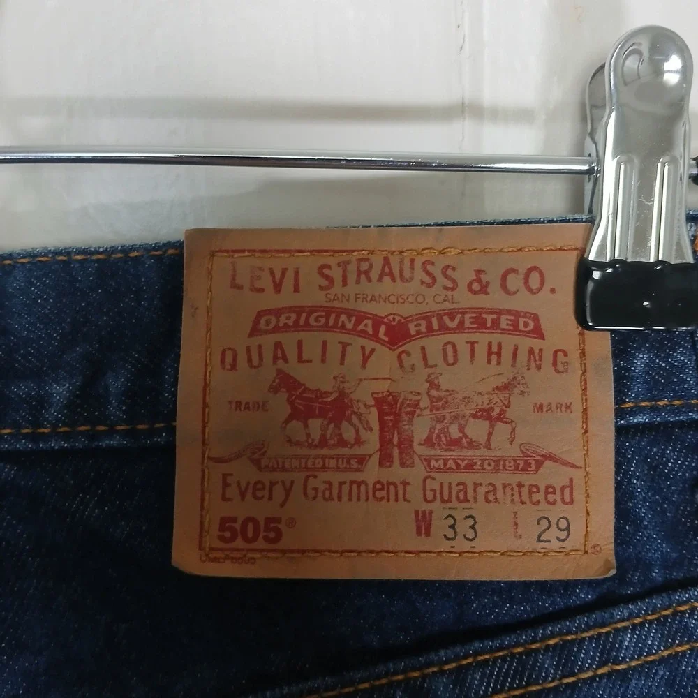 Levi's 505 Jeans Mens 33x26 Short Blue Regular Fit Straight Leg Made in Canada